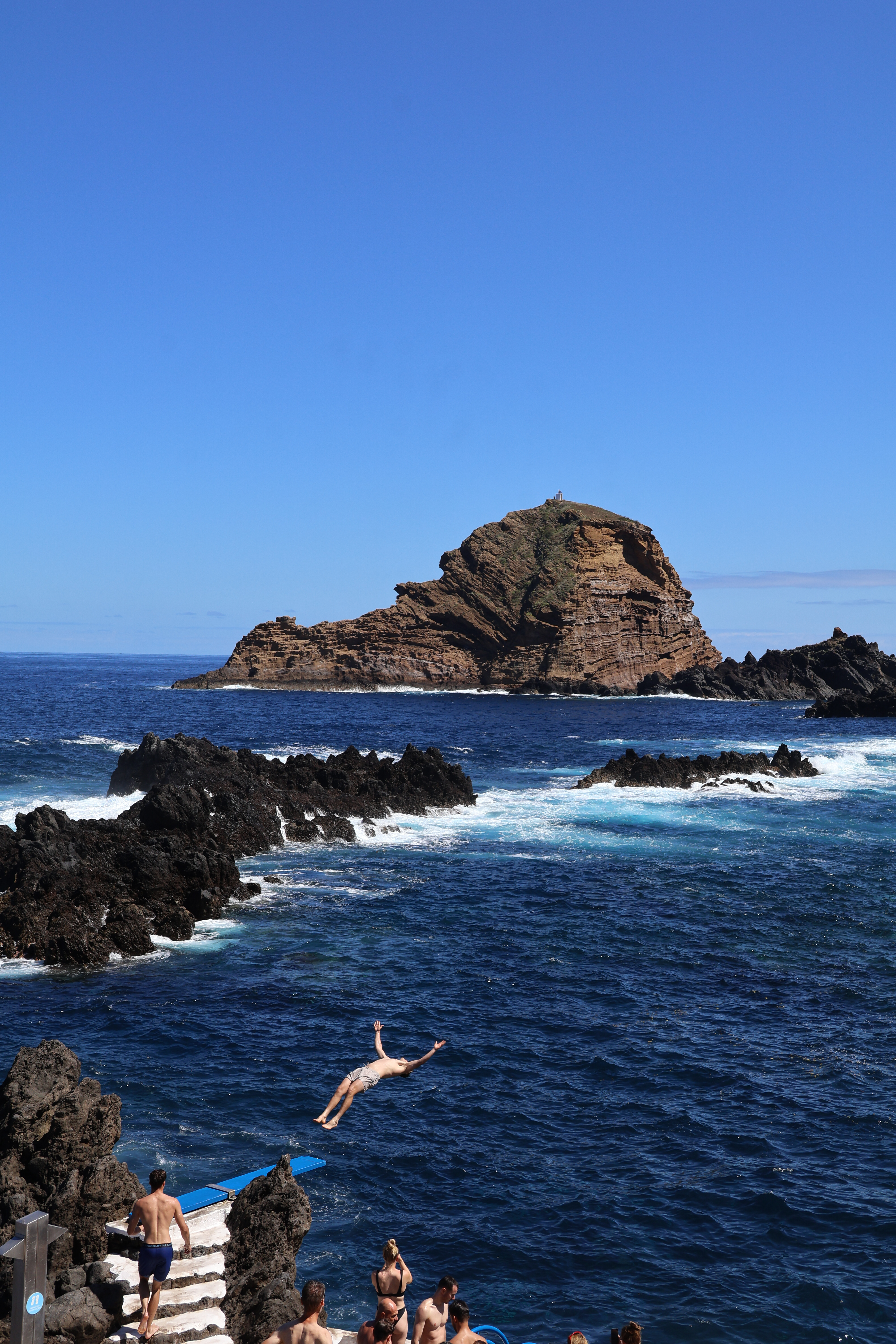 Natural rock pools with cliff, Madeira, Portugal