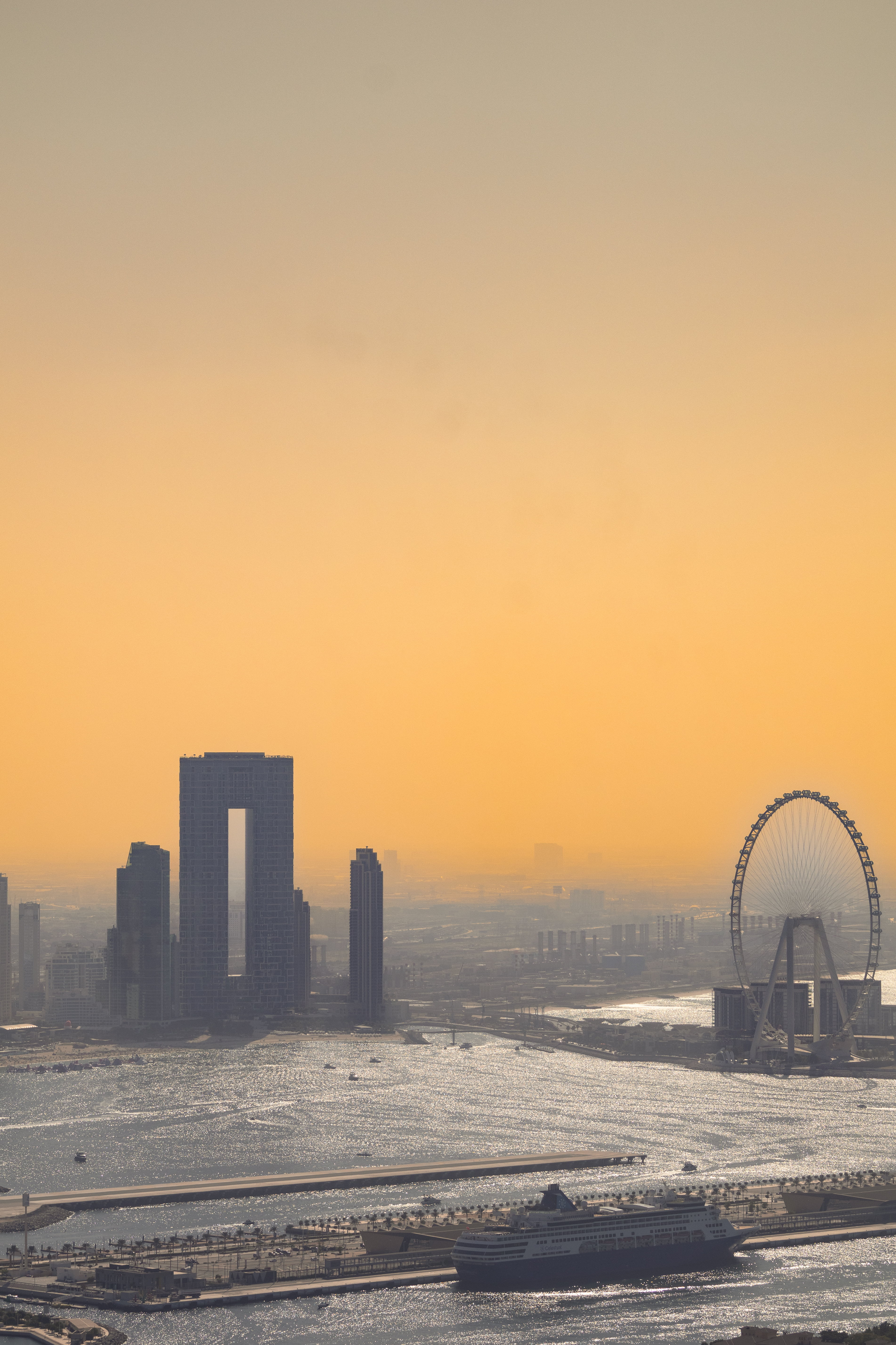 Ain Dubai ferris wheel at sunset, UAE