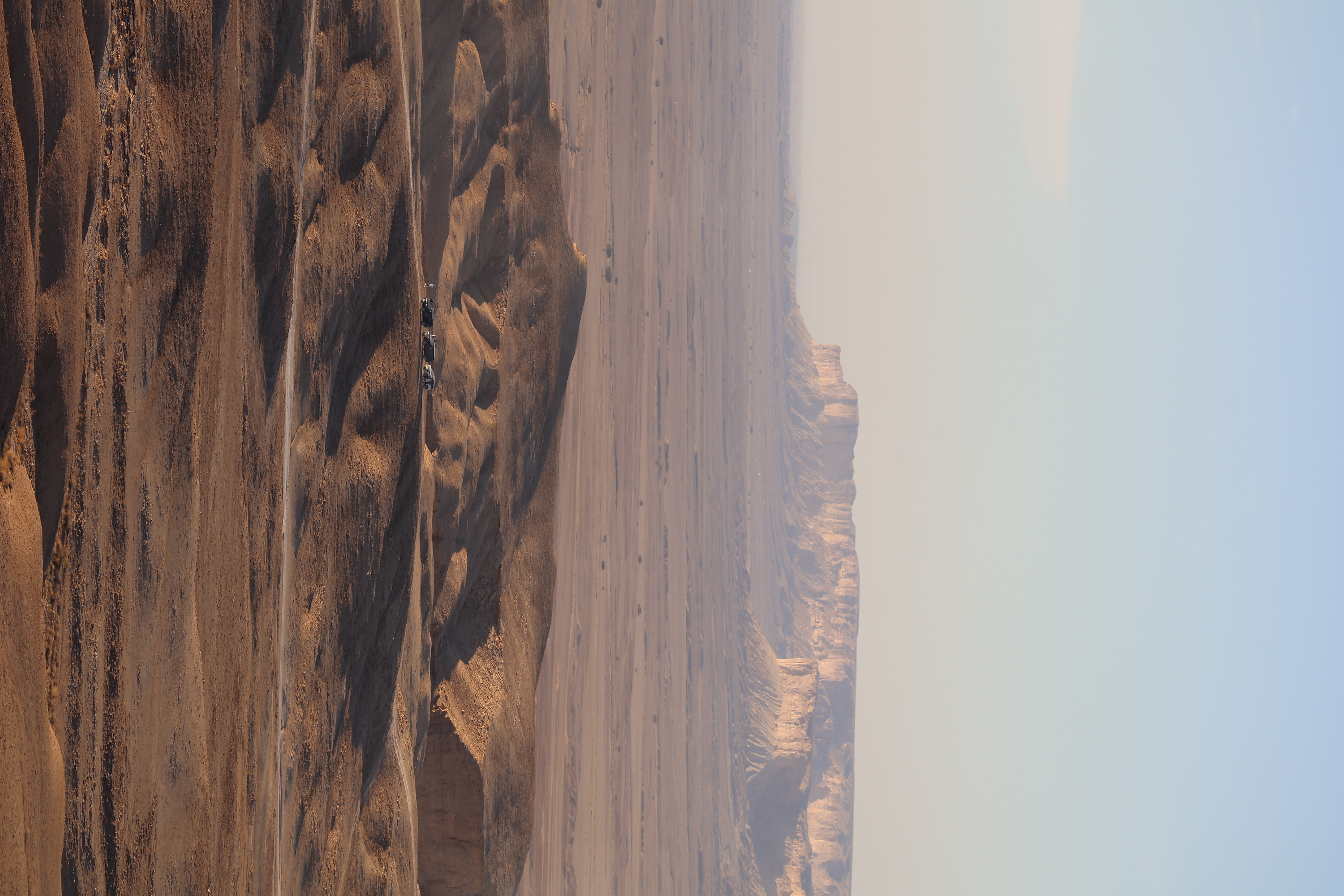 Desert canyon landscape at dusk, Iran